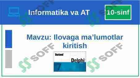 Ilovaga ma’lumotlar kiritish