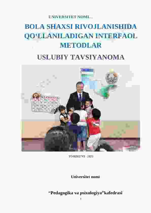 BOLA SHAXSI RIVOJLANISHIDA QO‘LLANILADIGAN INTERFAOL METODLAR