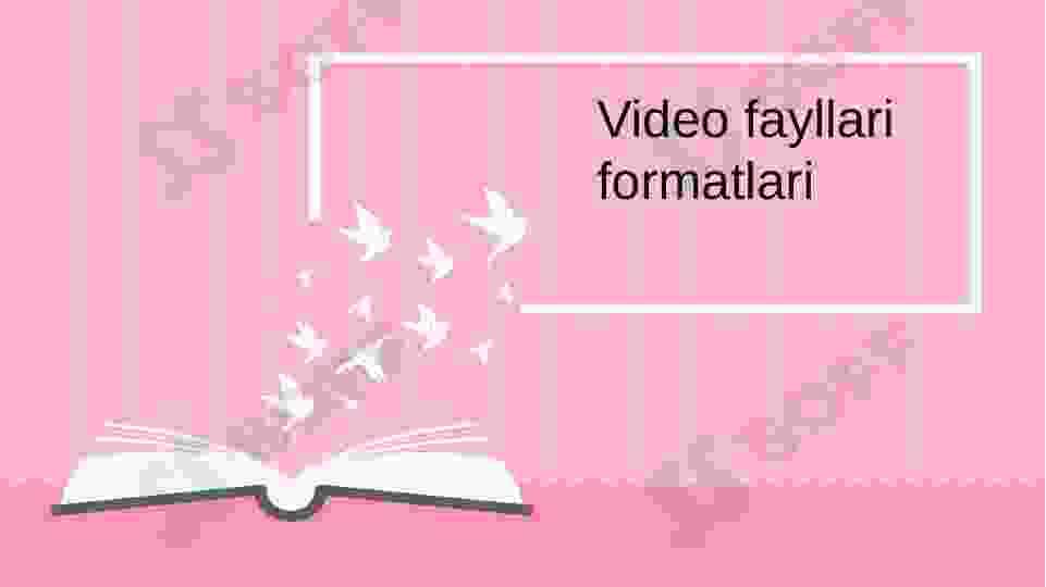 Video fayllari formatlari