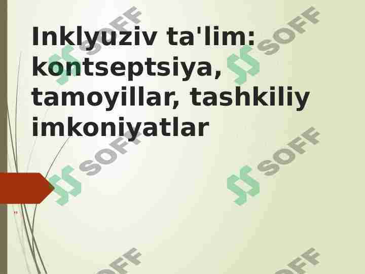 Inklyuziv ta'lim kontseptsiya, tamoyillar, tashkiliy imkoniyatlar