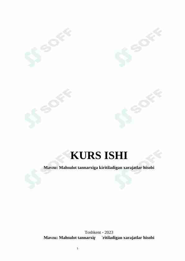 Mahsulot tannarxiga kiritiladigan xarajatlar hisobi