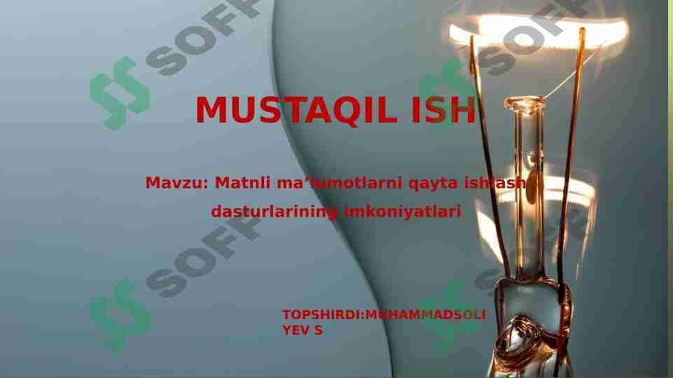 Matnli maʼlumotlarni qayta ishlash dasturlarining imkoniyatlari