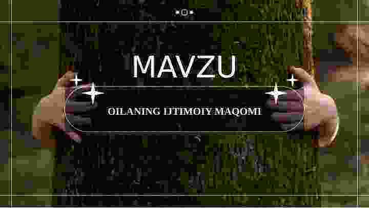 Oilaning ijtimoiy maqomi