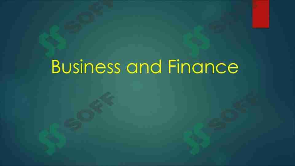 Business and Finance
