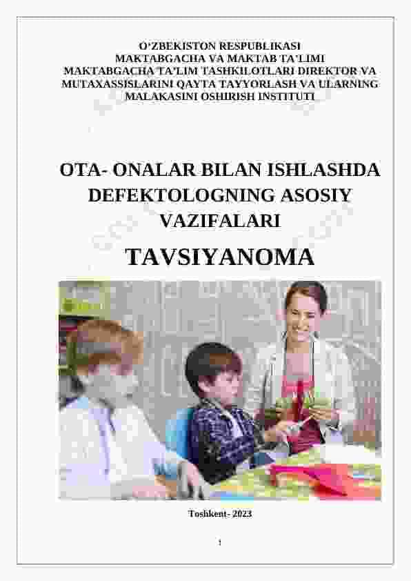 Ota- onalar bilan ishlashda defektologning asosiy vazifalari