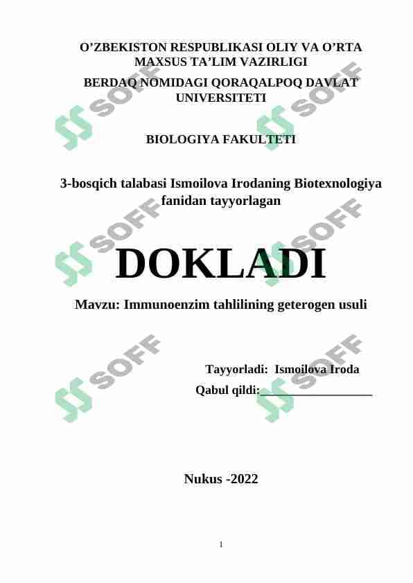 Immunoenzim tahlilining geterogen usuli
