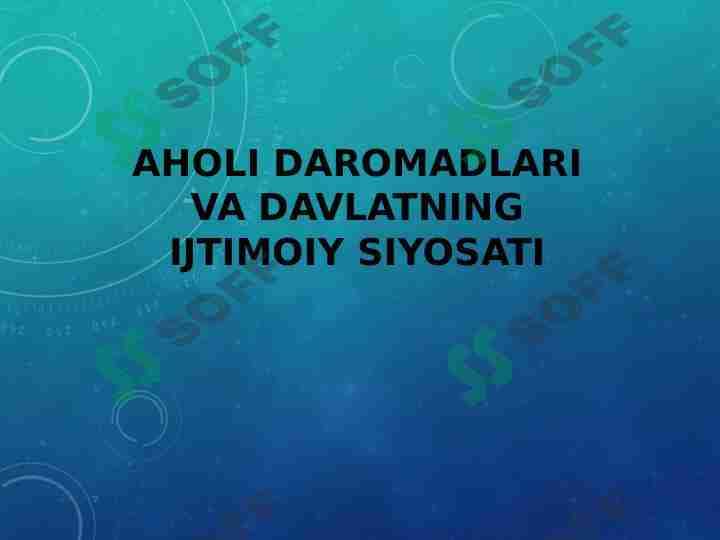 Aholi daromadlari