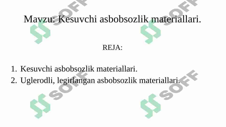Kesuvchi asbobsozlik materiallari