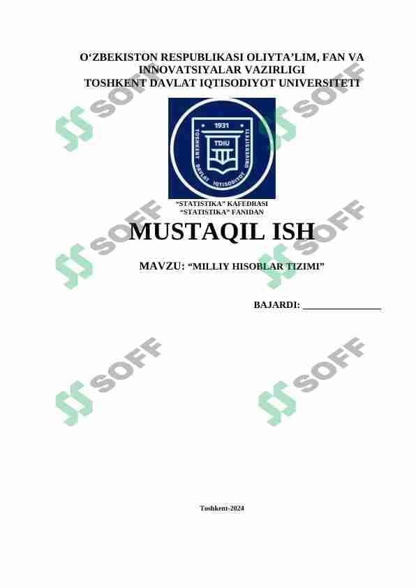 MILLIY HISOBLAR TIZIMI