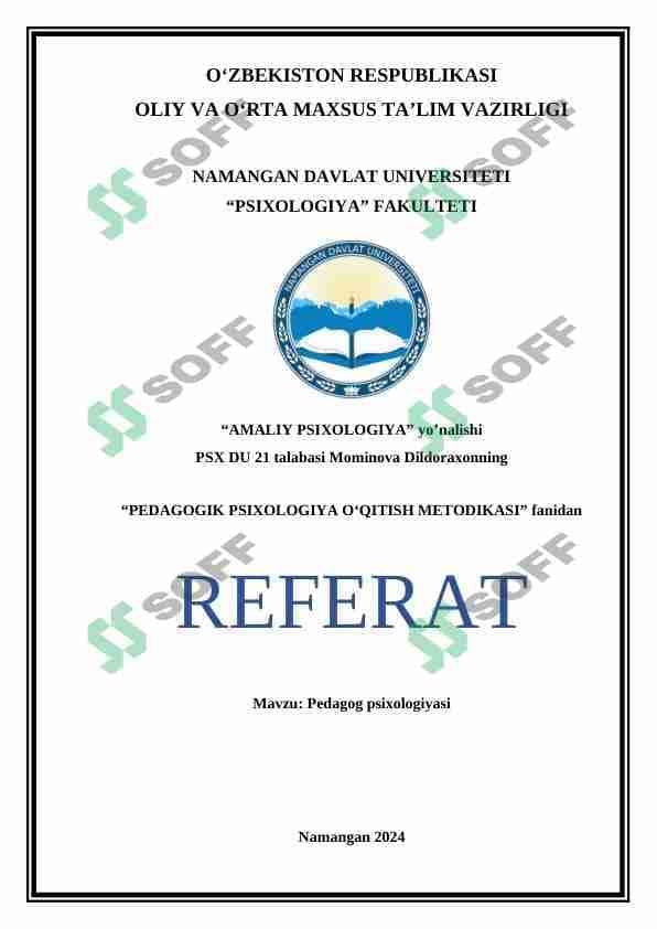 Pedagog psixologiyasi
