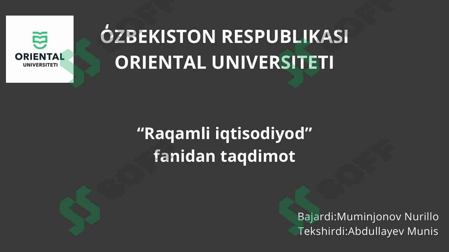 Raqamli xavfsizlik masalalari va uni taminlash yo‘llari