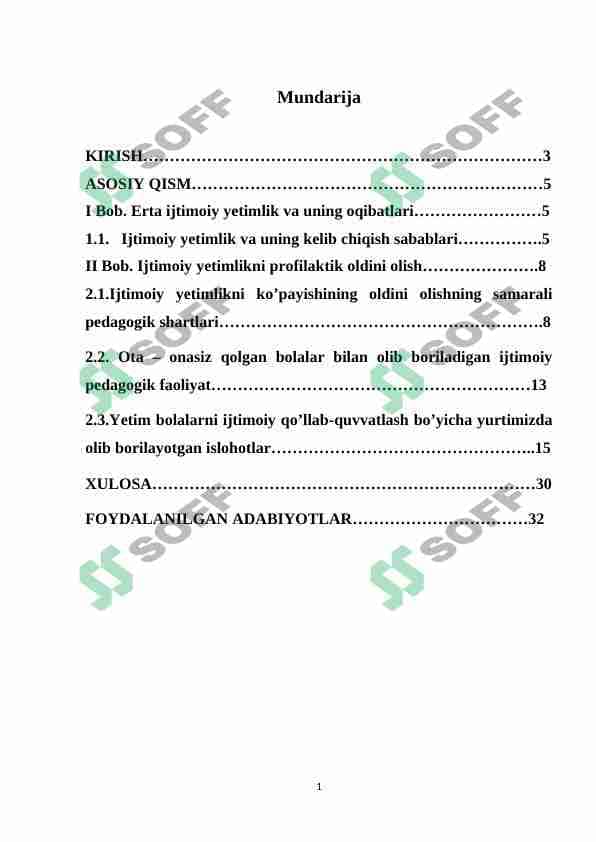 Ijtimoiy yetimlik ijtimoiy- pedagogik muammo sifatida