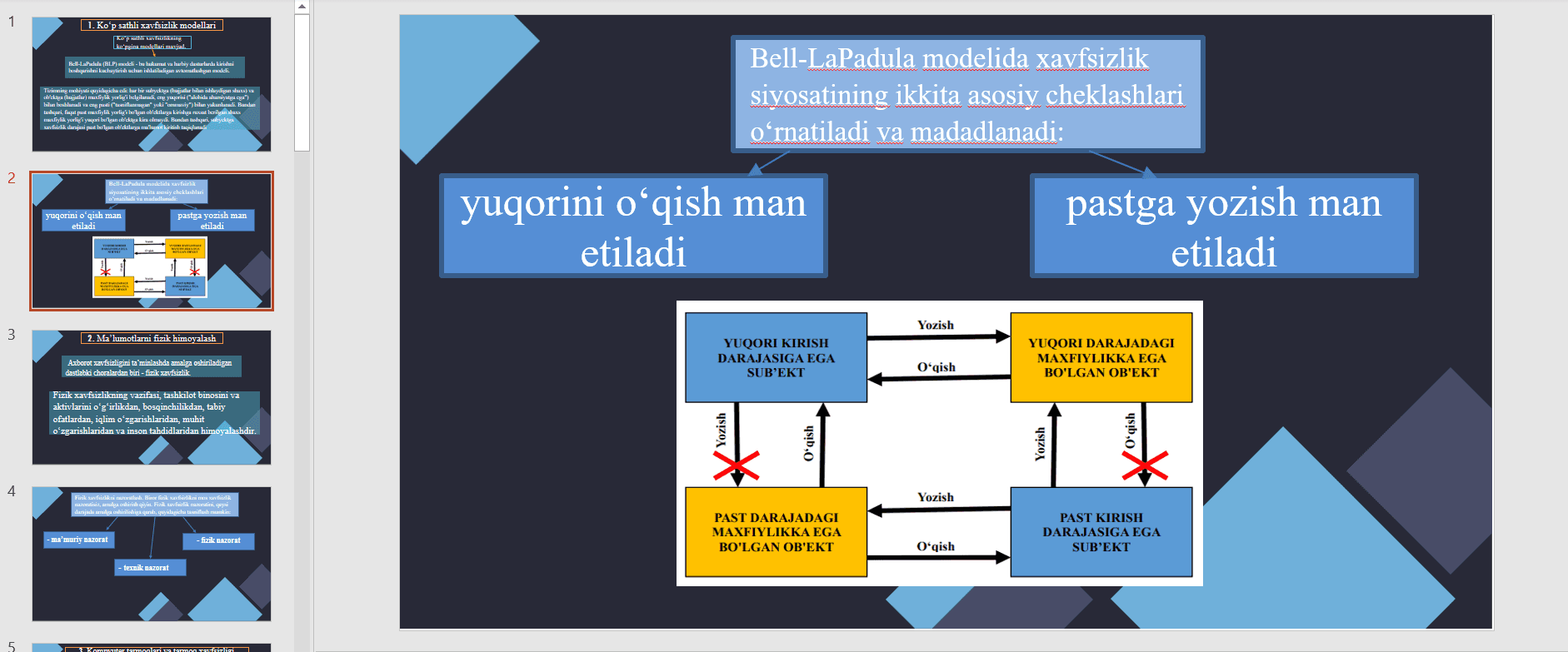 Kiberxavsizlik asoslari fanidan mustaqil ish 1-qism prezentatsiya