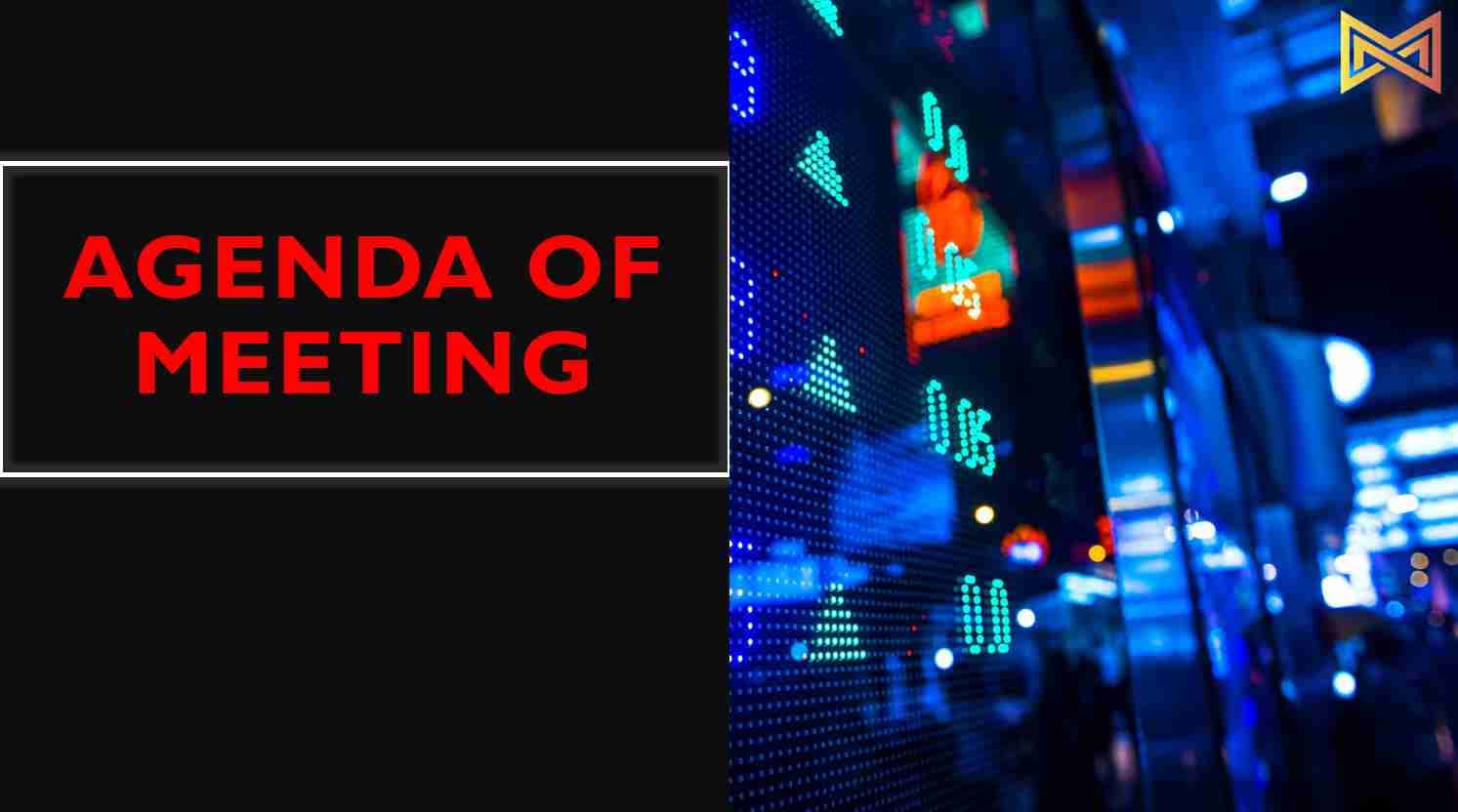 Agenda of meeting