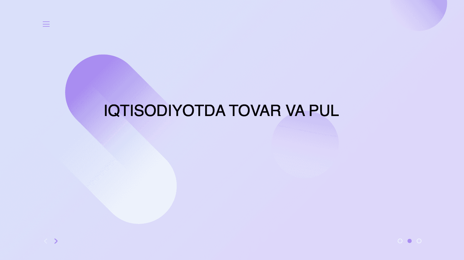 IQTISODIYOTDA TOVAR VA PUl