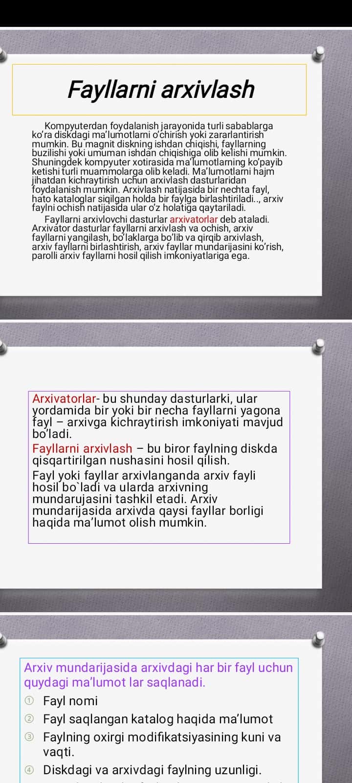 Arxivlash dasturlari.