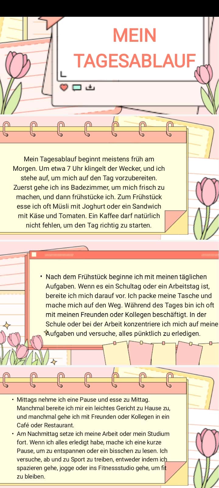 Mein Tagesablauf