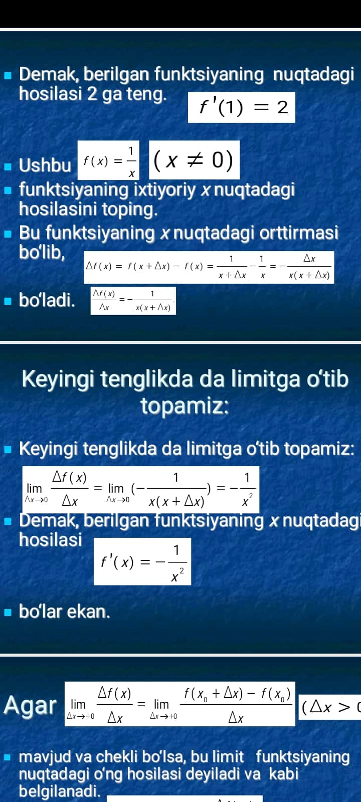 Funksiya hosilasi