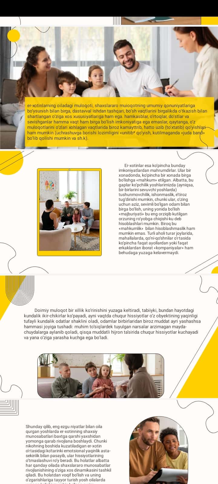 Oilaviy munosabat psixologiyasi. oila psixalogiyasi