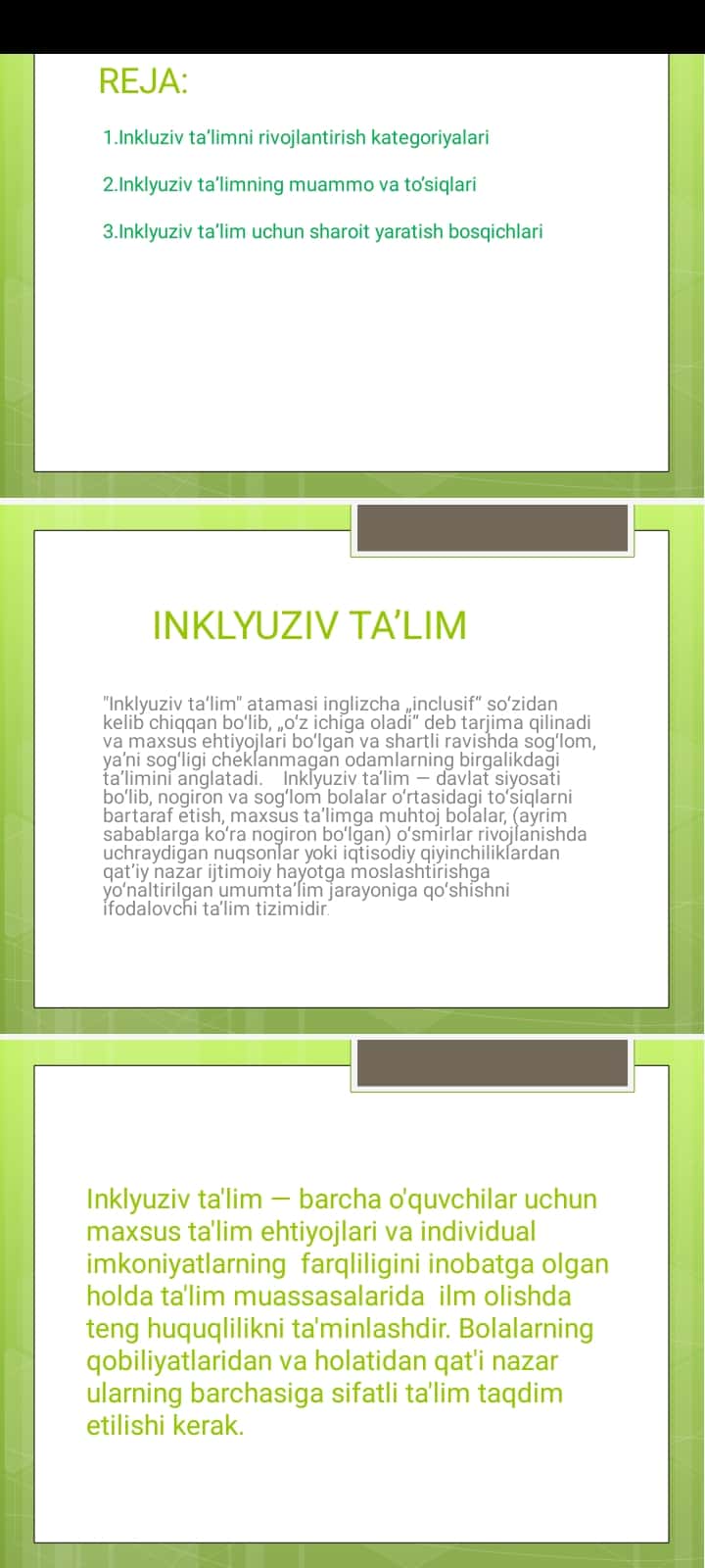 MAVZU:Inklyuziv ta’limning nazariy asoslari