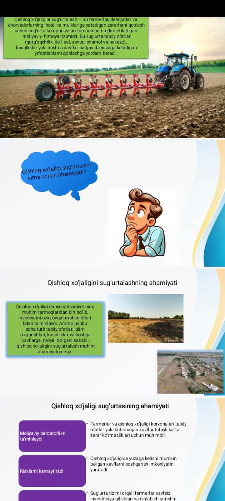 Qishloq xo’jaligini sug’urtalash