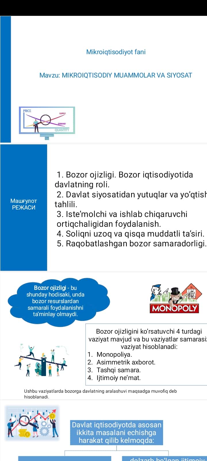 MIKROIQTISODIY MUAMMOLAR VA SIYOSAT