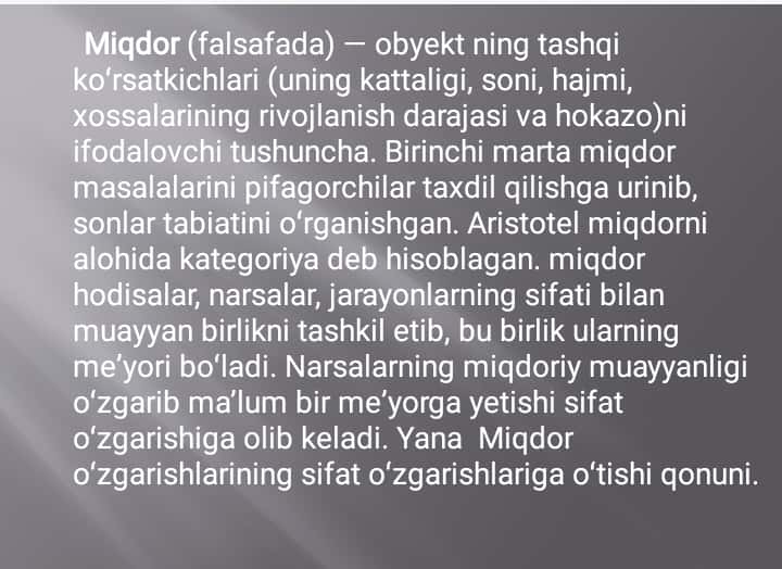 EGMA va TIMSS xalqaro baxolash dasturida “Miqdor” sohasiga oid topshiriqlar