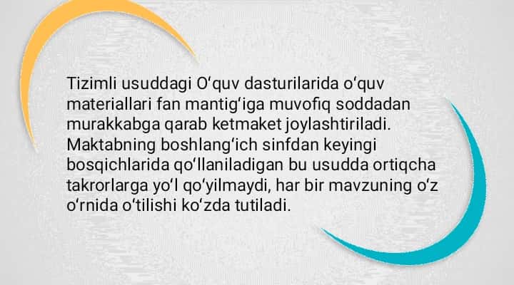 Boshlangʻich sinf Davlat taʼlim standarti va oʻquv dasturi mazmuni.