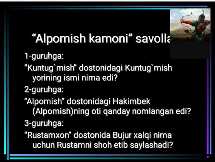 Go`ro`g`li dostoni haqida ochiq dars ishlanmasi