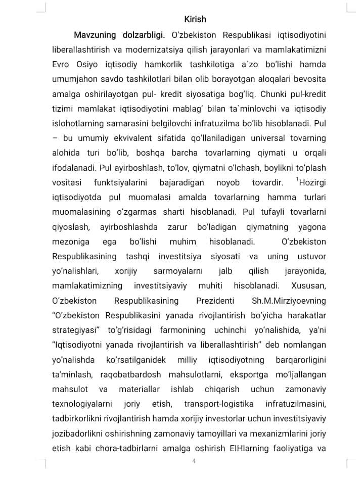 To’lov balansining mohiyati va tarkibi