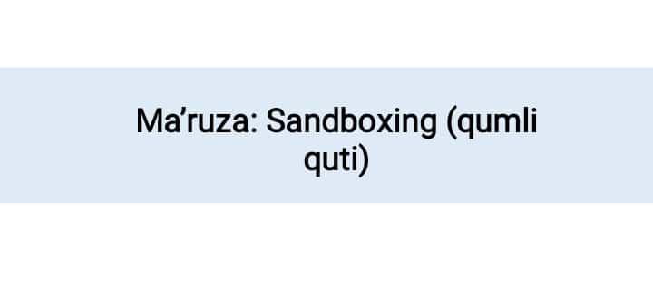 Sandboxing (qumli quti)