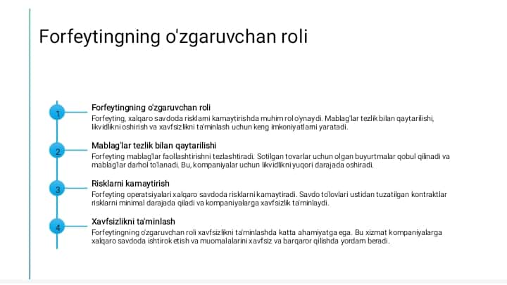 Faktoring va Forfeyting Operatsiyalari