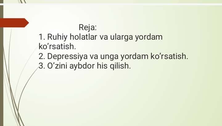 Ruhiy holatlar va ularga yordam korsatish