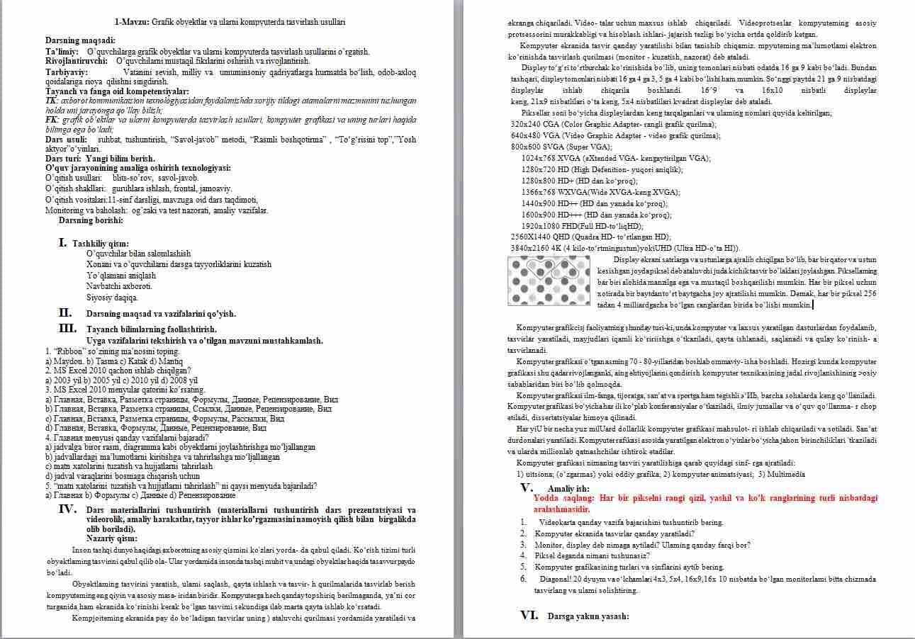 11-sinf informatika va axborot texnologiyalari 68 soat