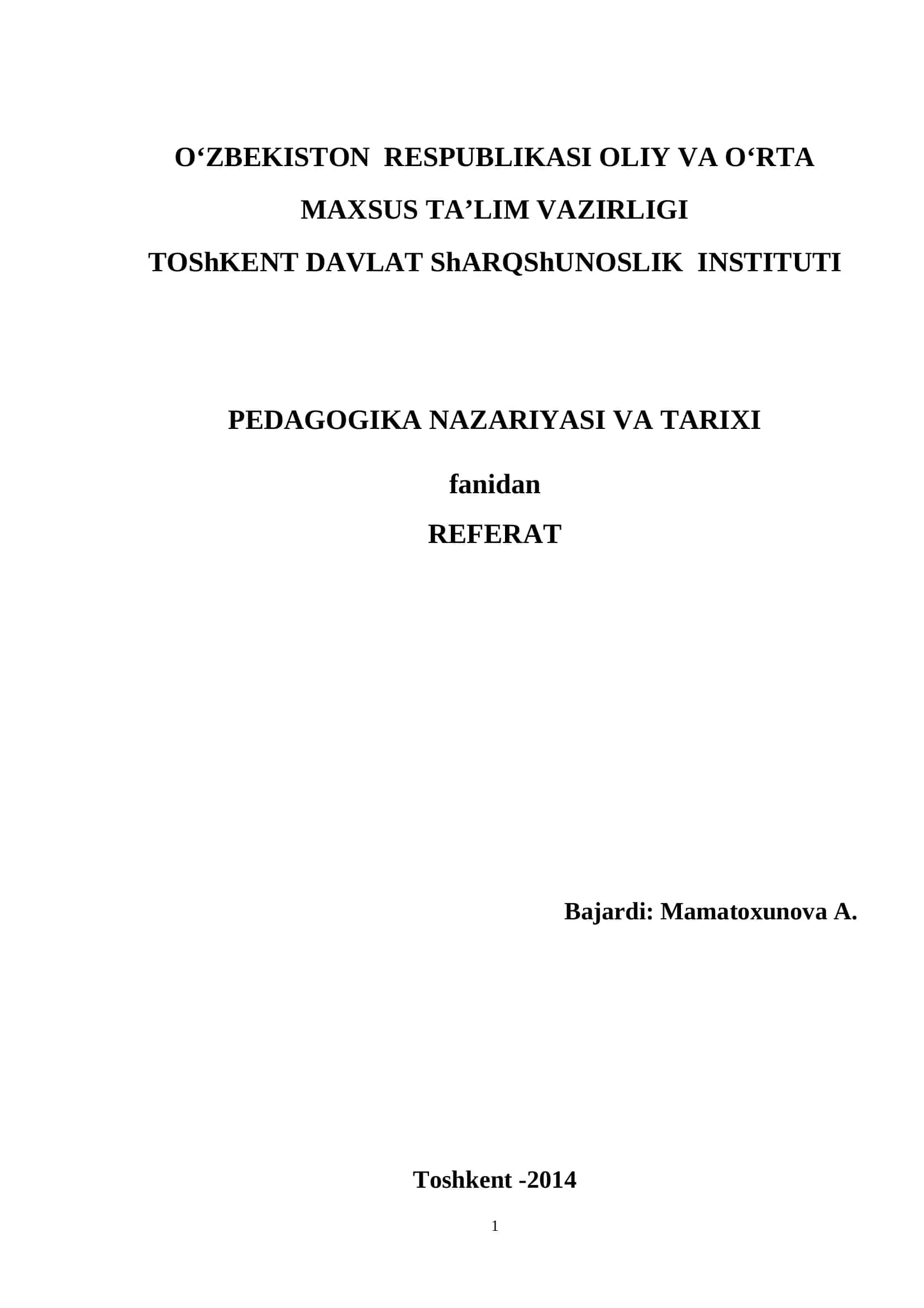 AL-XORAZMIY DIDAKTIKASI