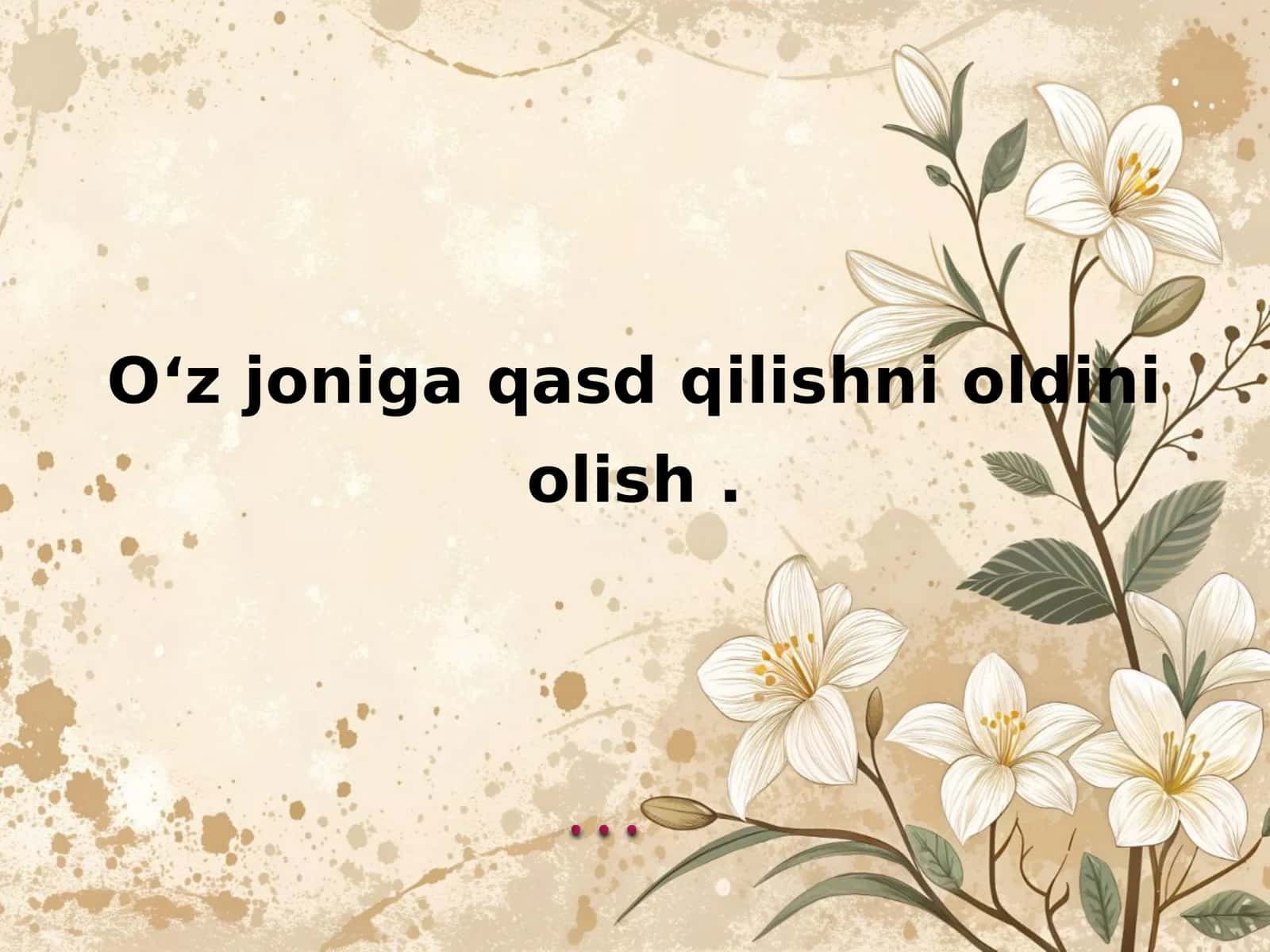 Oʻz joniga qasd qilishni oldini olish