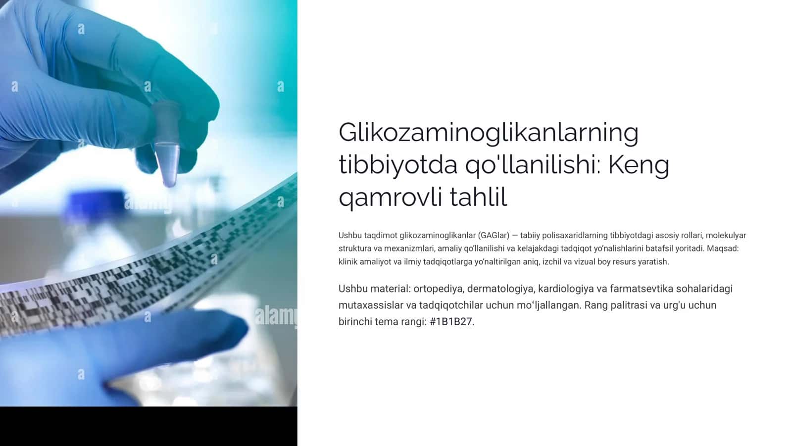 Glikozaminoglikanlarning tibbiyotda qo'llanilishi: Keng qamrovli tahlil
