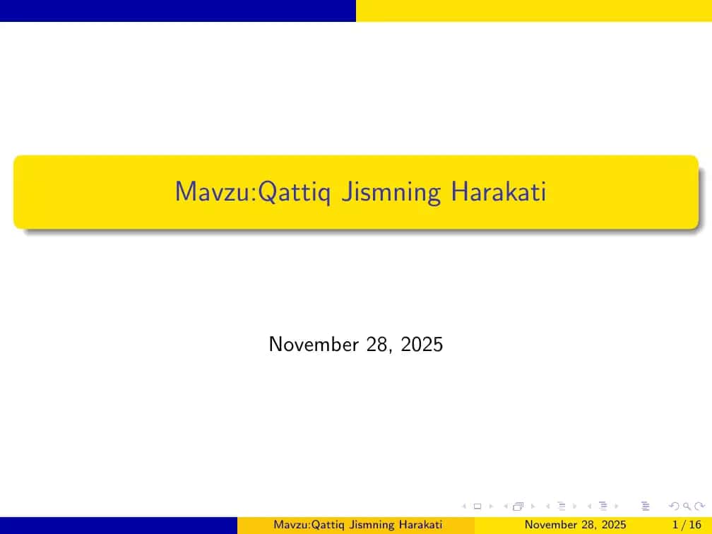 Qattiq Jismning Harakati