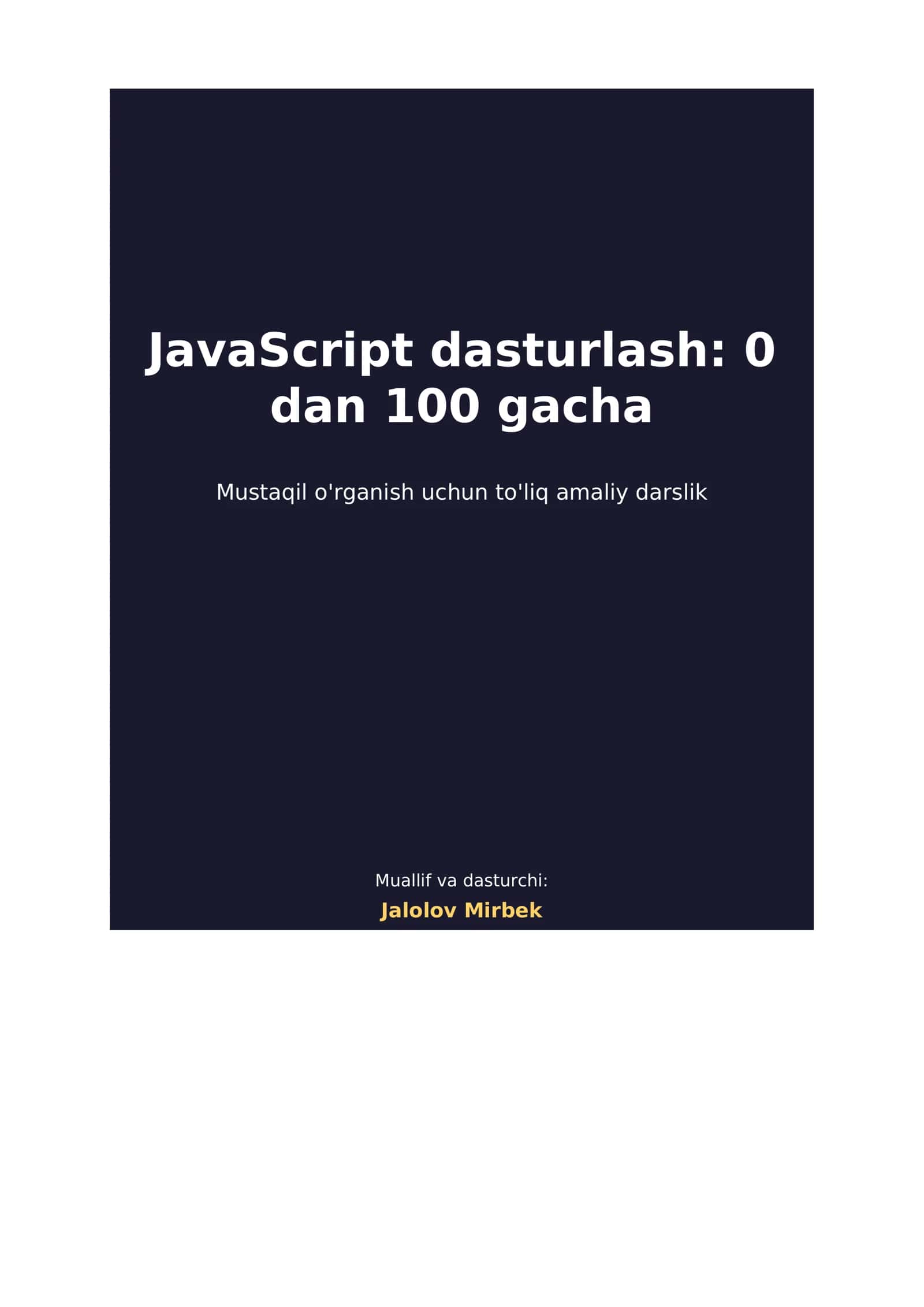 JavaScript dasturlash