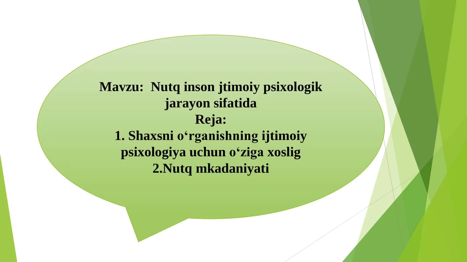 Nutq inson jtimoiy psixologik jarayon sifatida