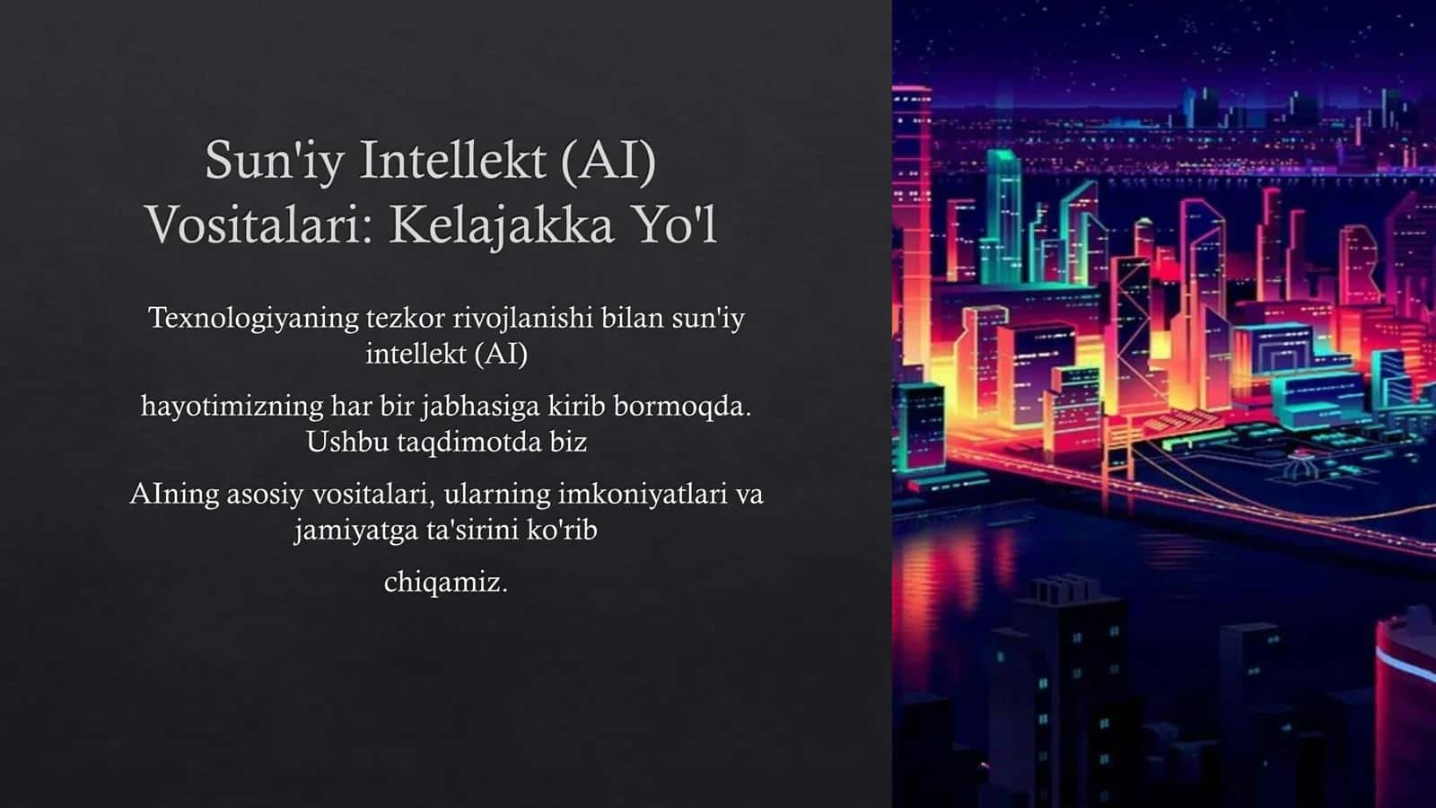 Sun'iy Intellekt (AL) Vositalari
