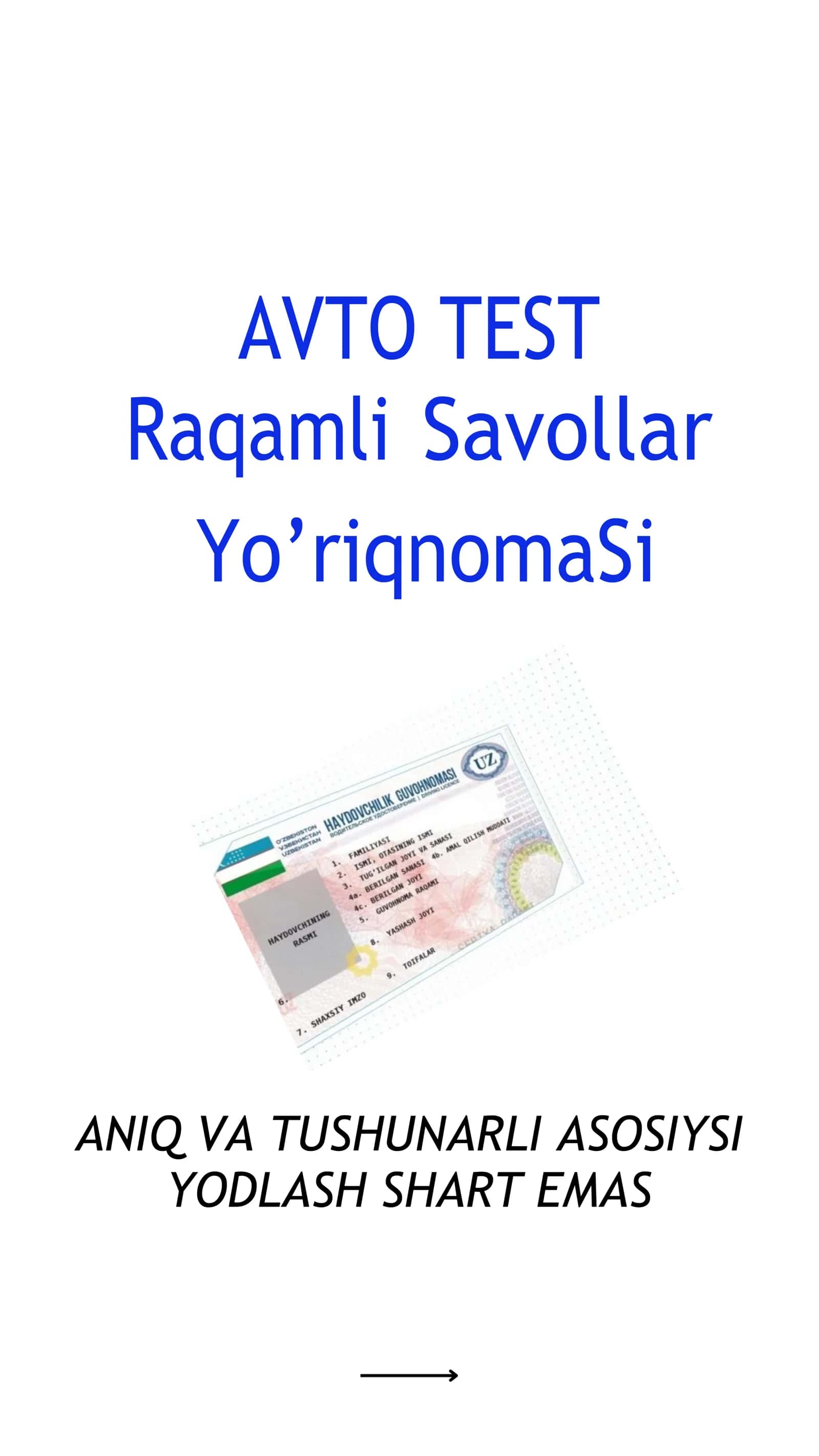Prava testi Raqamli Savollar