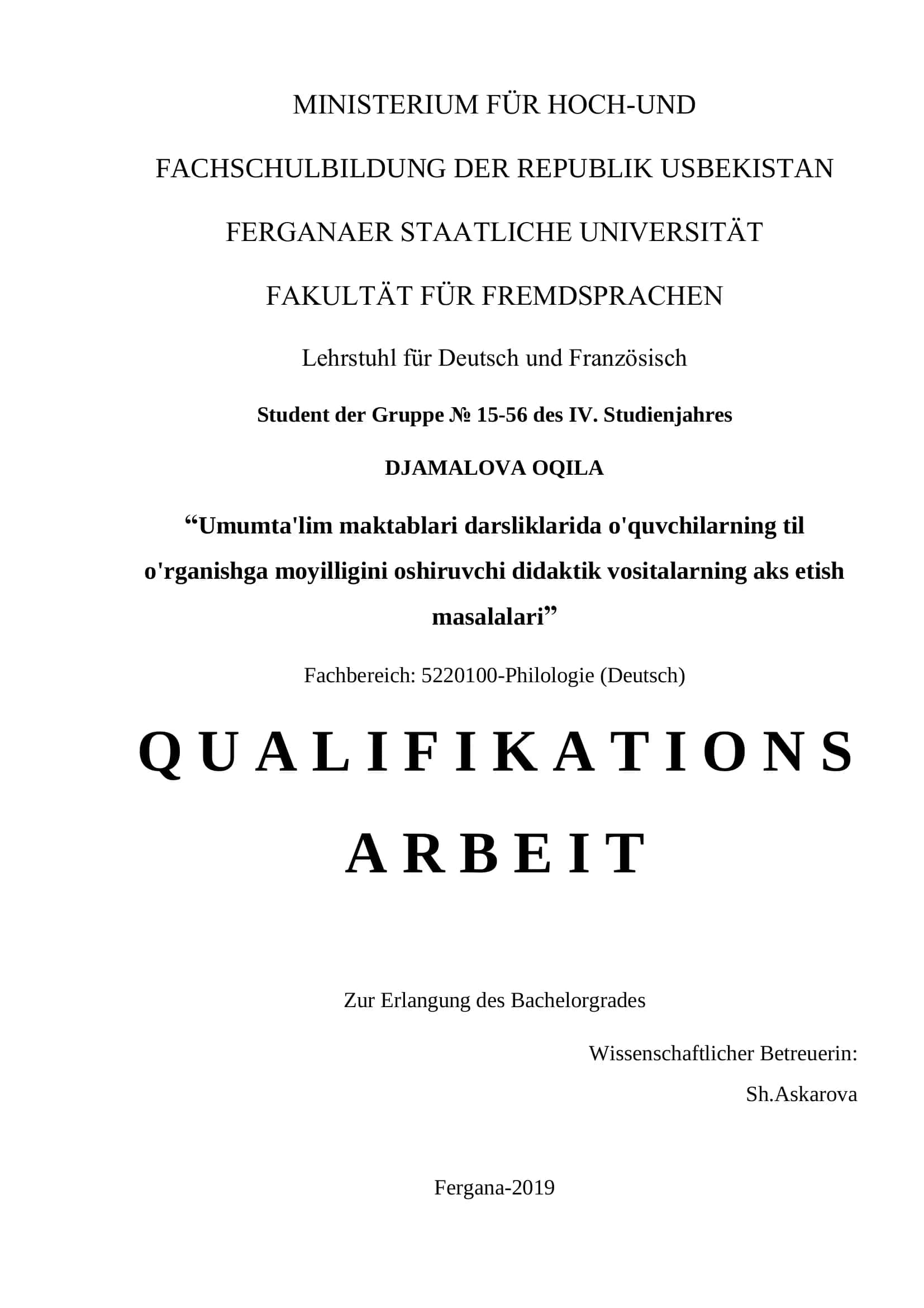 Umumta'lim maktablari darsliklarida o'quvchilarning til o'rganishga moyilligini oshiruvchi didaktik vositalarning aks etish masalalari