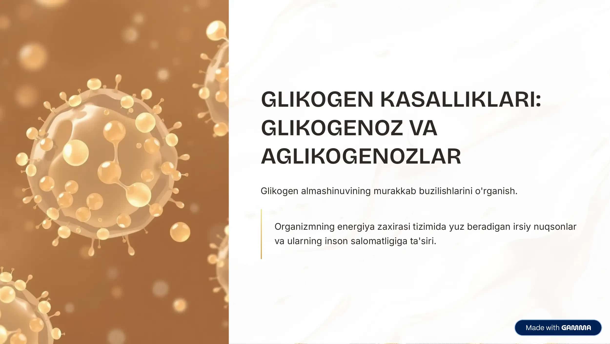 Glikogen Kasalliklari Glikogenoz va Aglekogenoz