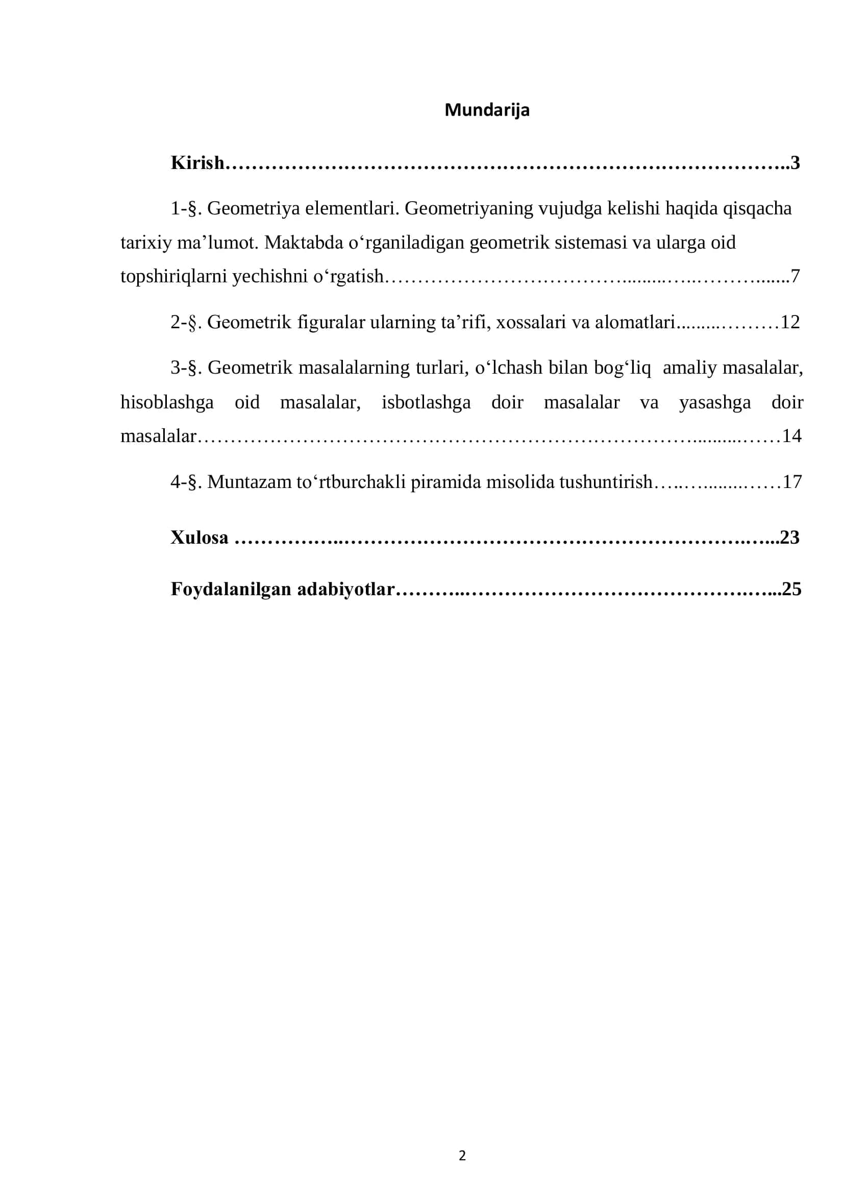 Maktab matematikasida geometrik tushunchalarni shakllantirish