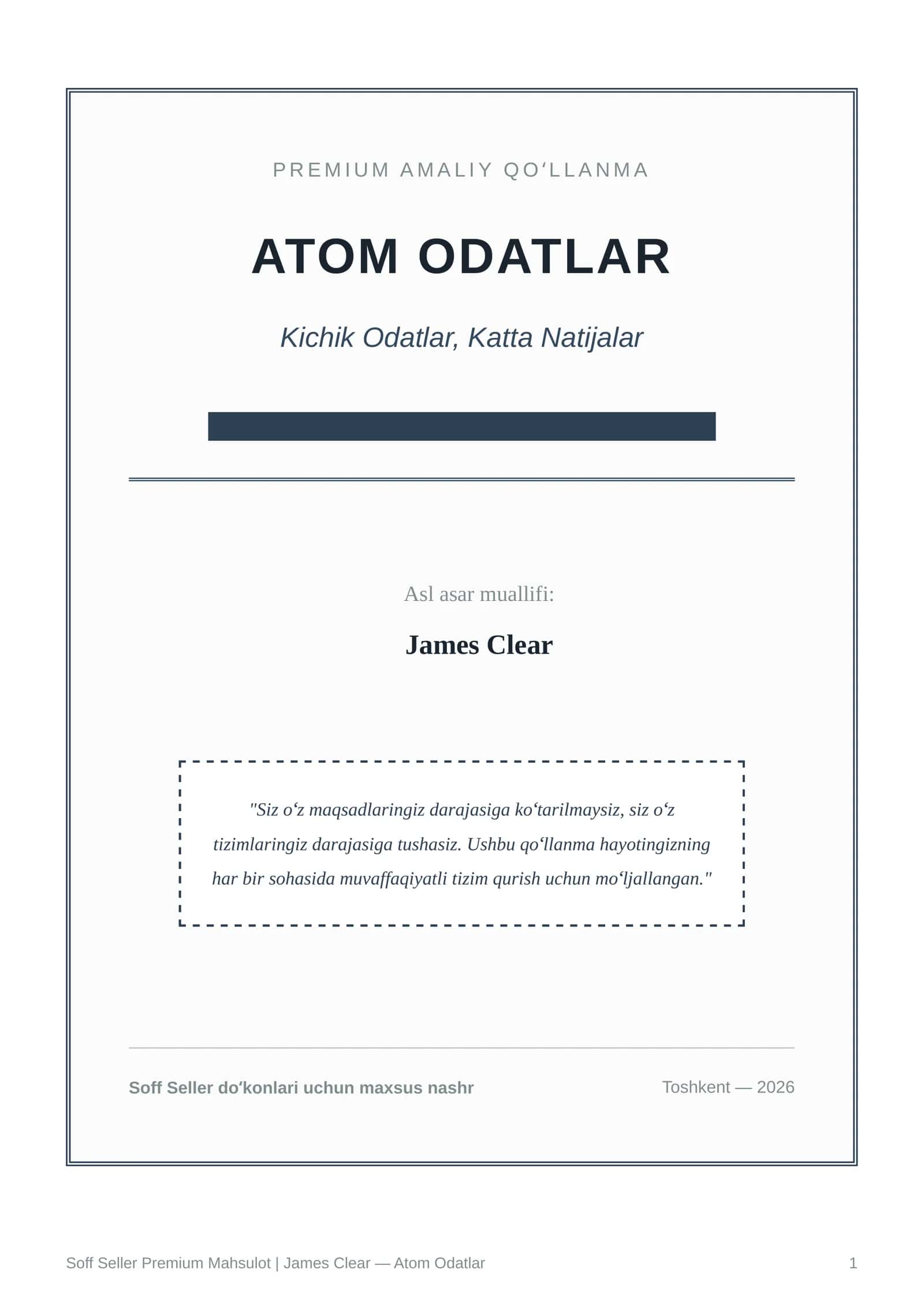 ATOM ODATLAR kitobidan keltirilgan eng muhim 3 ta qonun