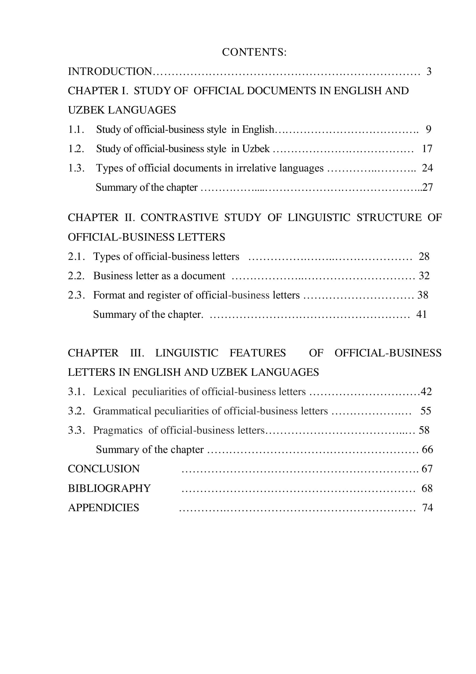 STUDY OF OFFICIAL DOCUMENTS IN ENGLISH AND UZBEK LANGUAGES