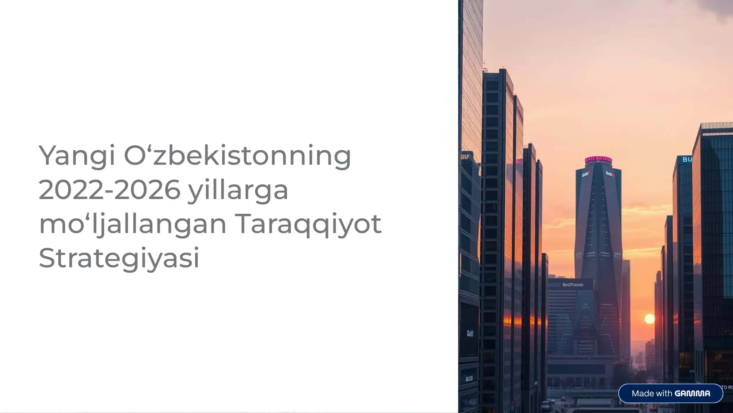 Yangi O‘zbekistonning Taraqqiyot Strategiyasi 2022-2026 yillar