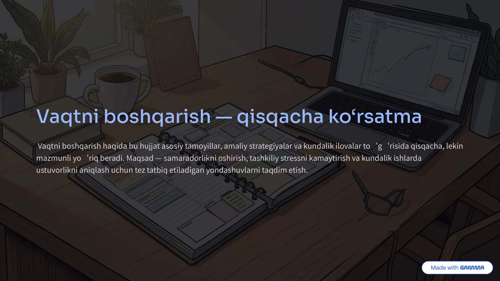Vaqtni boshqarish 4 qisqacha ko8rsatma