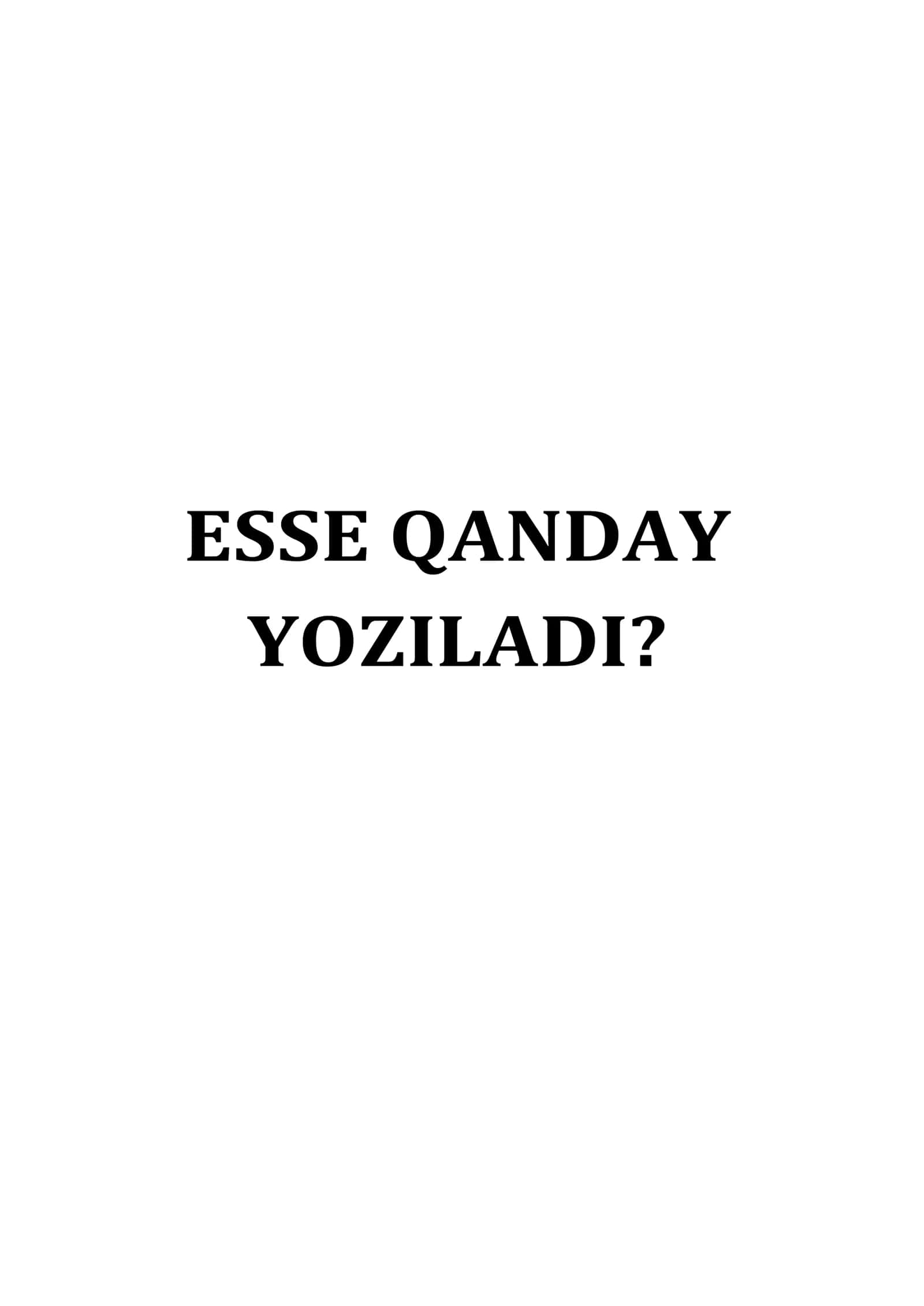 Esse qanday yoziladi?
